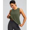 imageWomens Workout Tops Racerback Athletic Tank Tops Sleeveless Loose Fit Yoga Running Gym Shirts for WomenOlive
