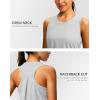 imageWomens Workout Tops Racerback Athletic Tank Tops Sleeveless Loose Fit Yoga Running Gym Shirts for WomenSilver Mist