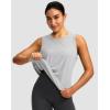 imageWomens Workout Tops Racerback Athletic Tank Tops Sleeveless Loose Fit Yoga Running Gym Shirts for WomenSilver Mist