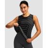 imageWomens Workout Tops Racerback Athletic Tank Tops Sleeveless Loose Fit Yoga Running Gym Shirts for WomenWhite Stripe