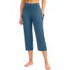 imageG Gradual Capri Pants for Women High Waist Workout Yoga Pants with Pockets Tummy Control Leggings Crop StraightStone Blue
