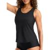 imageG Gradual Tankini Tops for Women High Neck Swimsuits Swim Top Modest Bathing Suit Swimwear Tank Top only No BottomBlack