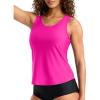 imageG Gradual Tankini Tops for Women High Neck Swimsuits Swim Top Modest Bathing Suit Swimwear Tank Top only No BottomHot Pink