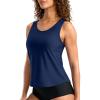 imageG Gradual Tankini Tops for Women High Neck Swimsuits Swim Top Modest Bathing Suit Swimwear Tank Top only No BottomNavy