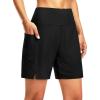 imageG Gradual Womens 7quot Long Swim Board Shorts High Waisted Quick Dry Beach Swimming Shorts for Women with Liner PocketsBlack