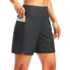 imageG Gradual Womens 7quot Long Swim Board Shorts High Waisted Quick Dry Beach Swimming Shorts for Women with Liner PocketsDark Grey