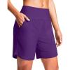 imageG Gradual Womens 7quot Quick Dry Swim Board Shorts Swimming Bottoms High Waisted Beach Shorts for Women with Liner PocketsPurple