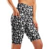imageG Gradual Womens 9quot High Waisted Swim Board Shorts Tummy Control Swimsuit Bottoms for Women with Liner PocketsWhite Flower