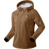 imageG Gradual Womens Fleece Lined Softshell Jacket Windproof Warm Light Waterproof Hooded Jacket for Women WinterFallSpringBrown