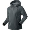imageG Gradual Womens Fleece Lined Softshell Jacket Windproof Warm Light Waterproof Hooded Jacket for Women WinterFallSpringDeep Grey