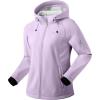 imageG Gradual Womens Fleece Lined Softshell Jacket Windproof Warm Light Waterproof Hooded Jacket for Women WinterFallSpringLight Purple