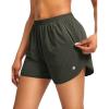 imageG Gradual Womens Running Shorts with Zipper Pockets Quick Dry Athletic Workout Gym 3quot Shorts for Women with Comfy LinerArmy Green