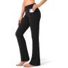 imageG Gradual Womens Yoga Pants with Pockets Flare Leggings High Waist Yoga Dress Pants Bootcut Casual WorkBlack