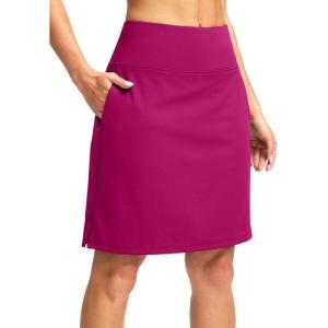 imageG Gradual 20quot Golf Skorts Skirts for Women with 7 Pockets Knee Length Skort Athletic Modest Long Tennis Skirts for WomenRosy