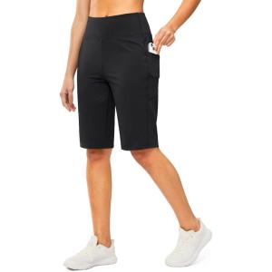 imageG Gradual Bermuda Shorts for Women with Pockets 12quot Knee Length Womens High Waisted Stretch Long Shorts Walking CasualBlack