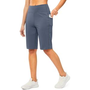 imageG Gradual Bermuda Shorts for Women with Pockets 12quot Knee Length Womens High Waisted Stretch Long Shorts Walking CasualDusty Blue