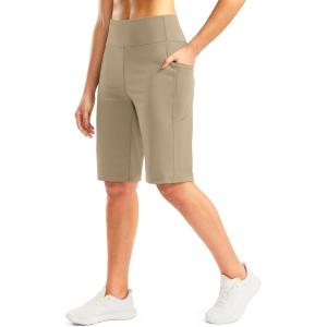 imageG Gradual Bermuda Shorts for Women with Pockets 12quot Knee Length Womens High Waisted Stretch Long Shorts Walking CasualKhaki