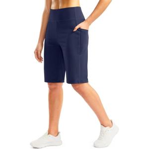 imageG Gradual Bermuda Shorts for Women with Pockets 12quot Knee Length Womens High Waisted Stretch Long Shorts Walking CasualNavy