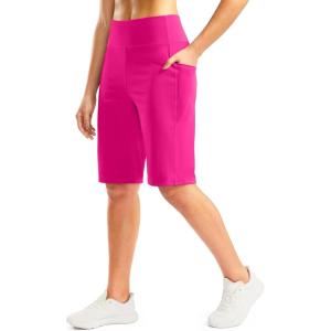 imageG Gradual Bermuda Shorts for Women with Pockets 12quot Knee Length Womens High Waisted Stretch Long Shorts Walking CasualRose