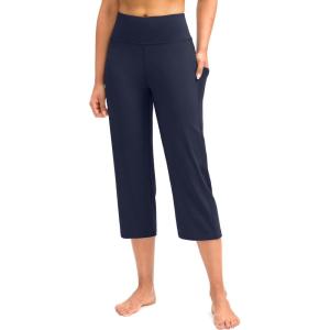 imageG Gradual Capri Pants for Women High Waist Workout Yoga Pants with Pockets Tummy Control Leggings Crop StraightNavy