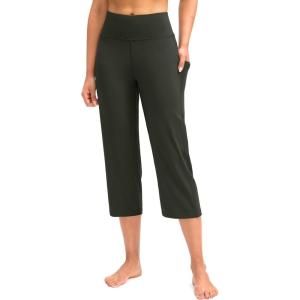 imageG Gradual Capri Pants for Women High Waist Workout Yoga Pants with Pockets Tummy Control Leggings Crop StraightOlive