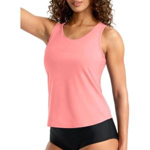 imageG Gradual Tankini Tops for Women High Neck Swimsuits Swim Top Modest Bathing Suit Swimwear Tank Top only No BottomPeach