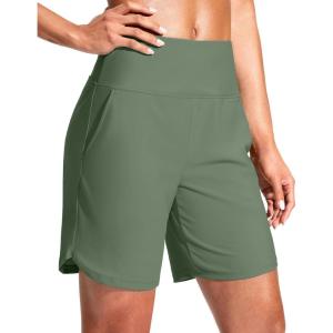 imageG Gradual Womens 7quot Quick Dry Swim Board Shorts Swimming Bottoms High Waisted Beach Shorts for Women with Liner PocketsSage