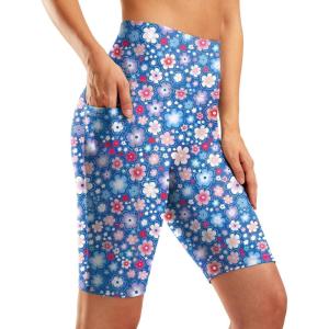 imageG Gradual Womens 9quot High Waisted Swim Board Shorts Tummy Control Swimsuit Bottoms for Women with Liner PocketsSun Flower