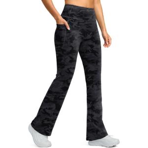 imageG Gradual Womens Fleece Lined Pants High Waist Winter Thermal Warm Flare Leggings Hiking Yoga Pants Women with PocketsGrey Camo