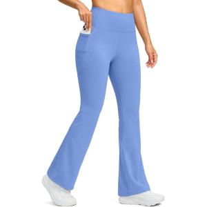 imageG Gradual Womens Fleece Lined Pants High Waist Winter Thermal Warm Flare Leggings Hiking Yoga Pants Women with PocketsWild Indigo