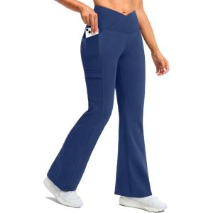 imageG Gradual Womens Fleece Lined Pants Water Resistant Winter Thermal Flare Leggings Hiking Snow Pants for Women 4 PocketsBlue