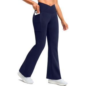 imageG Gradual Womens Fleece Lined Pants Water Resistant Winter Thermal Flare Leggings Hiking Snow Pants for Women 4 PocketsNavy
