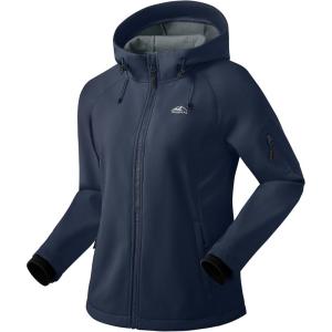 imageG Gradual Womens Fleece Lined Softshell Jacket Windproof Warm Light Waterproof Hooded Jacket for Women WinterFallSpringNavy