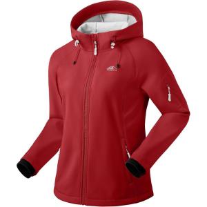 imageG Gradual Womens Fleece Lined Softshell Jacket Windproof Warm Light Waterproof Hooded Jacket for Women WinterFallSpringRed