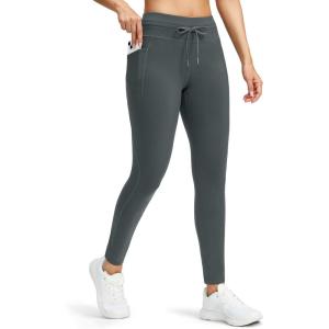 imageG Gradual Womens Fleece Lined Winter Leggings High Waisted Water Resistant Thermal Hiking Ski Pants for Women with PocketsDark Grey