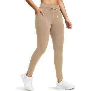 imageG Gradual Womens Fleece Lined Winter Leggings High Waisted Water Resistant Thermal Hiking Ski Pants for Women with PocketsDkhaki