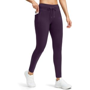 imageG Gradual Womens Fleece Lined Winter Leggings High Waisted Water Resistant Thermal Hiking Ski Pants for Women with PocketsPurple