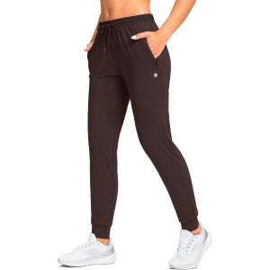 imageG Gradual Womens Joggers Pants with Zipper Pockets Tapered Running Sweatpants for Women Lounge JoggingBrown