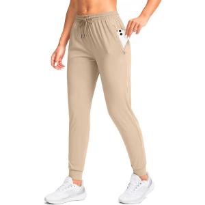 imageG Gradual Womens Joggers Pants with Zipper Pockets Tapered Running Sweatpants for Women Lounge JoggingKhaki