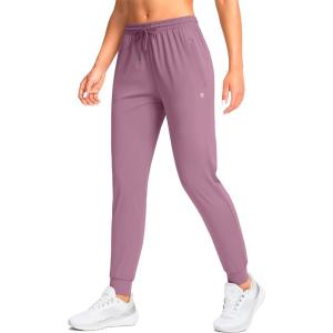 imageG Gradual Womens Joggers Pants with Zipper Pockets Tapered Running Sweatpants for Women Lounge JoggingMauve Pink