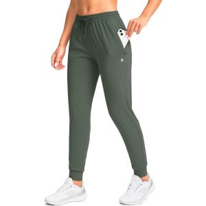 imageG Gradual Womens Joggers Pants with Zipper Pockets Tapered Running Sweatpants for Women Lounge JoggingSage Green