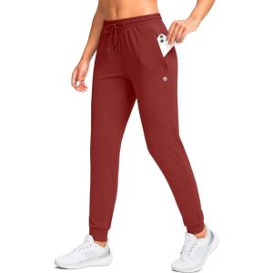 imageG Gradual Womens Joggers Pants with Zipper Pockets Tapered Running Sweatpants for Women Lounge JoggingSavannah Red