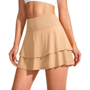 imageG Gradual Womens Pleated Tennis Skirts with 4 Pockets Athletic Golf Skorts for Womens Workout RunningDesert Mist