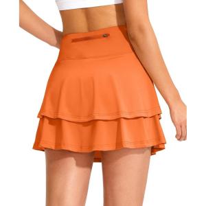 imageG Gradual Womens Pleated Tennis Skirts with 4 Pockets Athletic Golf Skorts for Womens Workout RunningPoppy