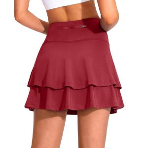 imageG Gradual Womens Pleated Tennis Skirts with 4 Pockets Athletic Golf Skorts for Womens Workout RunningRed