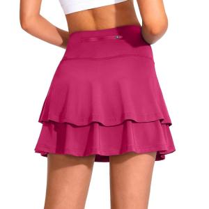 imageG Gradual Womens Pleated Tennis Skirts with 4 Pockets Athletic Golf Skorts for Womens Workout RunningRosy