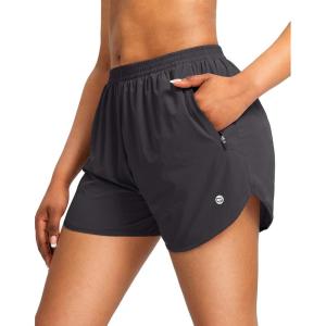 imageG Gradual Womens Running Shorts with Zipper Pockets Quick Dry Athletic Workout Gym 3quot Shorts for Women with Comfy LinerDark Grey