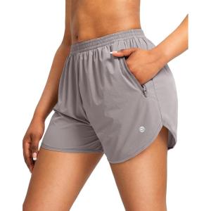 imageG Gradual Womens Running Shorts with Zipper Pockets Quick Dry Athletic Workout Gym 3quot Shorts for Women with Comfy LinerGrey Sage