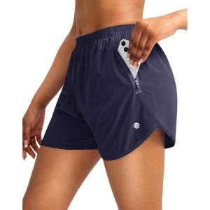 imageG Gradual Womens Running Shorts with Zipper Pockets Quick Dry Athletic Workout Gym 3quot Shorts for Women with Comfy LinerNavy