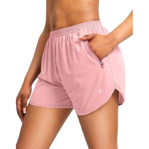 imageG Gradual Womens Running Shorts with Zipper Pockets Quick Dry Athletic Workout Gym 3quot Shorts for Women with Comfy LinerPink
